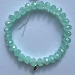 Náramek se skleněnými krystaly modrý 3-8mm 1ks, 18 cm