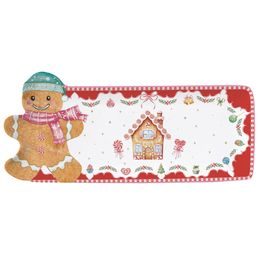 Vánoční porcelánový podnos s perníčkem Sweet Christmas 36x16cm, Easy Life