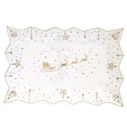 Vánoční porcelánový podnos Christmas Lights 35x23cm, Easy Life