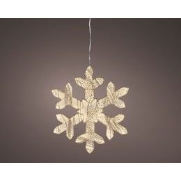 Vánoční dekorace světelná sněhová vločka LED teplá bílá, 38x1 cm