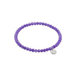 Náramek se skleněnými krystaly tmavě fialový 3-8mm 1ks, 18 cm