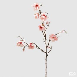 Umělá květina větvička magnolie světle růžová, 120 cm