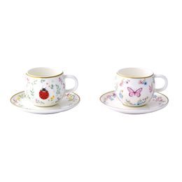 Porcelánová sada šálek s podšálkem na espresso 2ks Fancy Garden 120ml, Easy Life