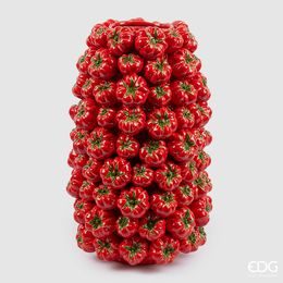 Keramická váza Chakra Pomodoro s rajčaty červená, 52x13 cm