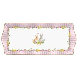 Veľkonočný podnos obdĺžnik so zajačikmi Happy Easter 35x15cm, Easy Life