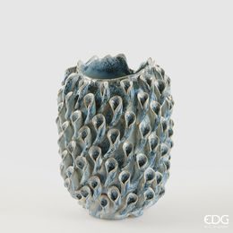 Exkluzívna keramická váza Marine modrá, 32x24 cm