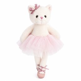 Plyšová kočička baletka Sweet Anya bílá, 25 cm