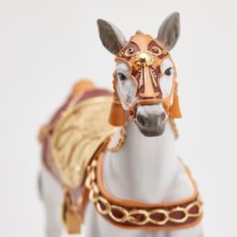 Stolová dekorácia kôň Cavallo hnedý, 22x21x6,5 cm