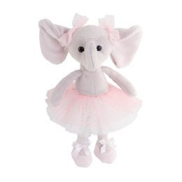 Plyšový slon baletka Little Augusta v růžové sukni šedá, 15 cm