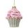 Vánoční skleněná ozdoba cupcake 1ks, 8,2x8,2x10,4 cm