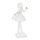 Dekorace figura děvčátko s žabkou bílá, 10,5x11x24 cm