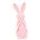 Velikonoční dekorace semišový stojící zajíc růžový/bílý 1ks, 10x9x30 cm