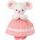 Plyšová myška Mademoiselle Mimi v ružových šatách, 25 cm