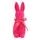 Velikonoční dekorace semišový stojící zajíc tmavě růžový, 6x7x16 cm