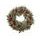 Vánoční ojíněný věnec jedle s červenými ozdobami, 60 cm