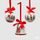 Vánoční keramická ozdoba koule/zvoneček 1ks, 8 cm