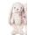 Plyšový zajačik Archia/Lilibet s mašľou biely 1ks, 40 cm