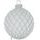 Vánoční skleněná ozdoba s flitry bílá 1ks, 8 cm