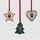 Vánoční keramická ozdoba hvězda/srdce/strom 1ks, 8 cm