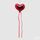 Vánoční skleněná ozdoba balónek srdce červené, 12 cm