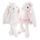 Plyšový zajíček Alina/Constance v šatech bílý/růžový 1ks, 30 cm