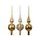 Vánoční skleněná špička na stromek zlatá lesklá/matná, 8x31cm