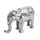Slon stříbrný Angular, 11x34x25 cm