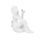 Dekorace figura sedící děvčátko s žabkou bílá, 9,5x8x10,5 cm