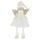 Vianočná dekorácia anjel v krémovom kabáte, 22x28x81 cm