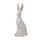 Velikonoční dekorace keramický sedící zajíc bílý, 9,5x8x22,5 cm