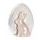 Velikonoční dekorace porcelánový zajíček s vajíčkem bílá perleť/růžová, 14,5x13x16,5 cm