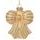 Vánoční skleněná ozdoba mašle s flitry krémová 1ks, 9x4,2x10cm