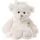 Plyšový medvedík Zosia v šatách a s mašľou biely, 35 cm