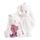 Plyšový zajačik Claudia v šatách biely / ružový 1ks, 40 cm