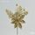Dekorační květina s flitry zlatá, 30 cm