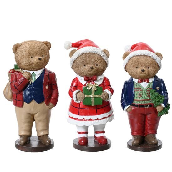 Vianočná dekorácia figúrka medvedíka 1ks, 7x6,5x14,5 cm