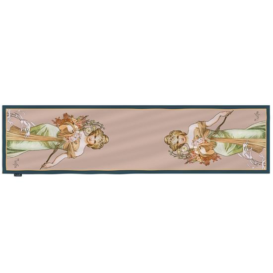 Hedvábná šála Spring 40x160cm, Alfons Mucha