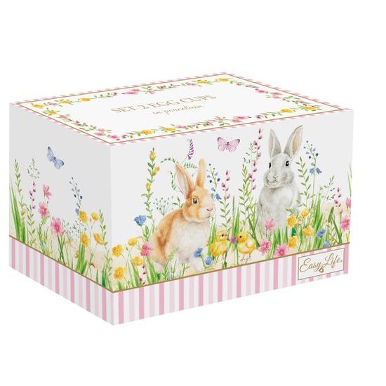 Velikonoční sada stojánky na vajíčka 2ks Happy Easter, Easy Life