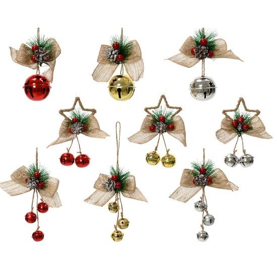 Vánoční dekorace rolničky na zavěšení 1ks, 6x10x12 cm