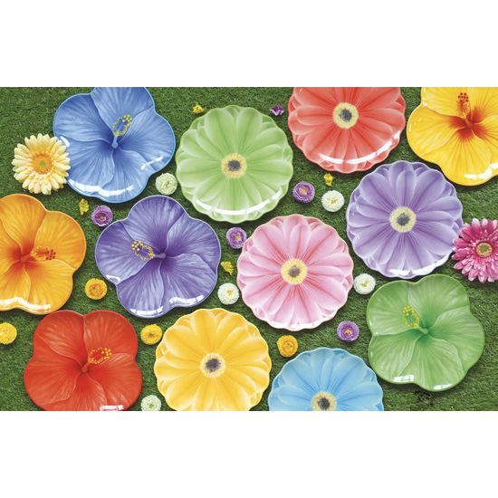 Jarní sada talířů gerbery pastelové 4ks Bouquet 21 cm, Easy Life