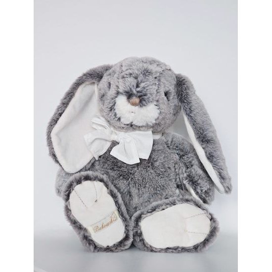 Plyšový zajíček Russel s šálou tmavě šedý, 35 cm