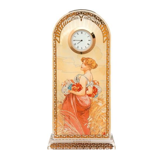 Křišťálové Hodiny Summer - Artis Orbis 11x4,5x23 cm, Alphonse Mucha
