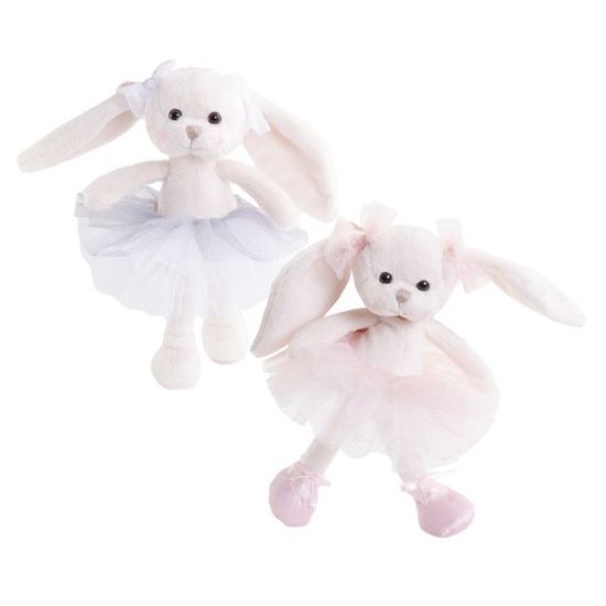 Plyšový zajačik baletka Little Dancing Monique ružový / šedý 1ks, 15 cm
