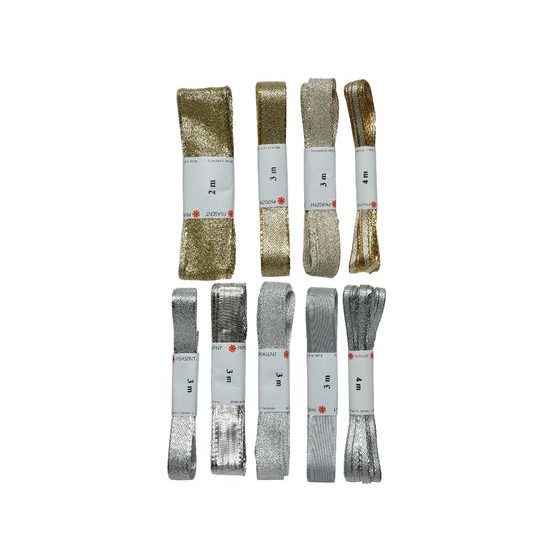 Vianočná darčeková stuha strieborná/zlatá 1ks, 200-400 cm