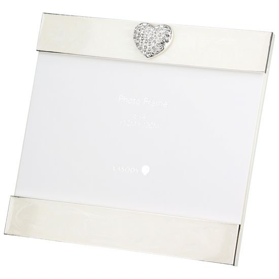 Fotorámeček se stříbrným srdcem, 1,5x15x14,5 cm