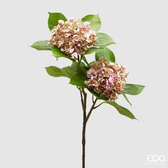 Umělá květina hortenzie růžovo-krémová, 80cm