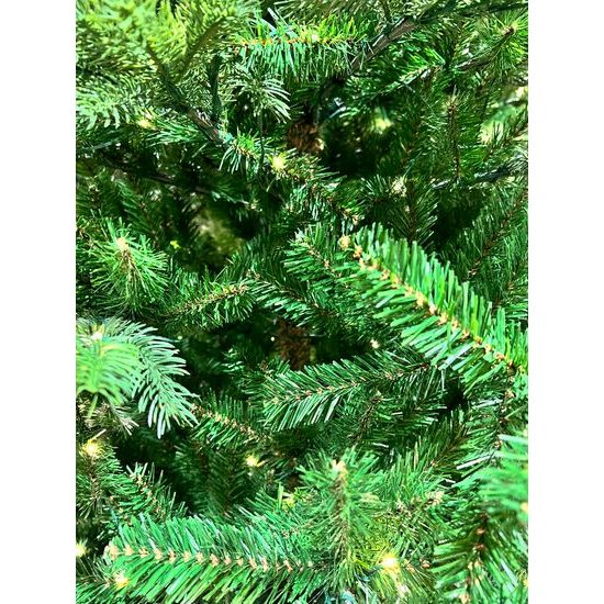 Vianočný umelý stromček s LED osvetlením a kovovým stojanom, 132x180 cm