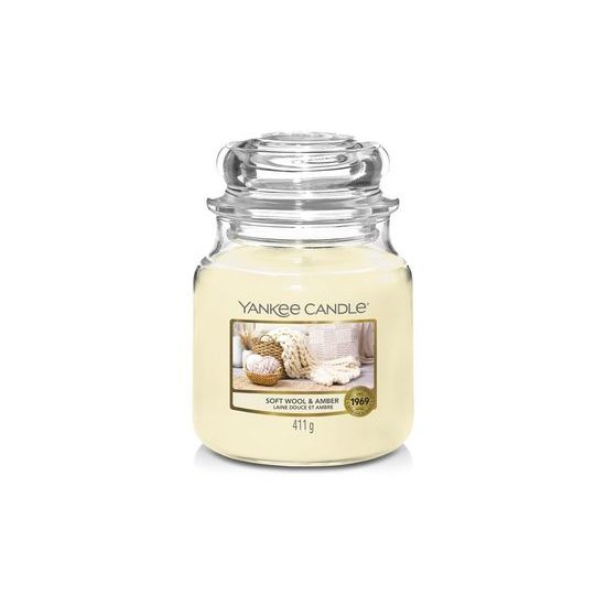 Yankee Candle - Classic vonná sviečka Soft Wool & Amber 411 g