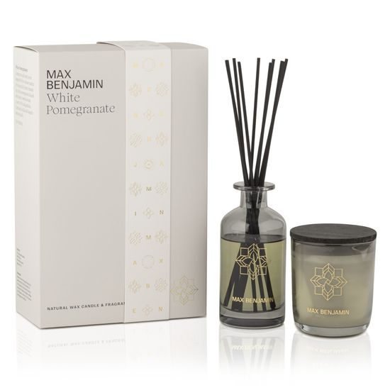 Max Benjamin - Dárková sada aroma difuzér 150ml + svíčka White Pomegranate 210g