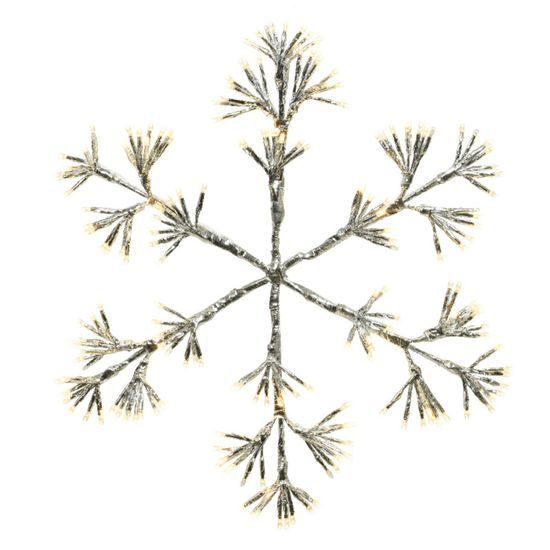 Vánoční dekorace sněhová vločka s LED osvětlení s blikajícím efektem, 5x42x48 cm